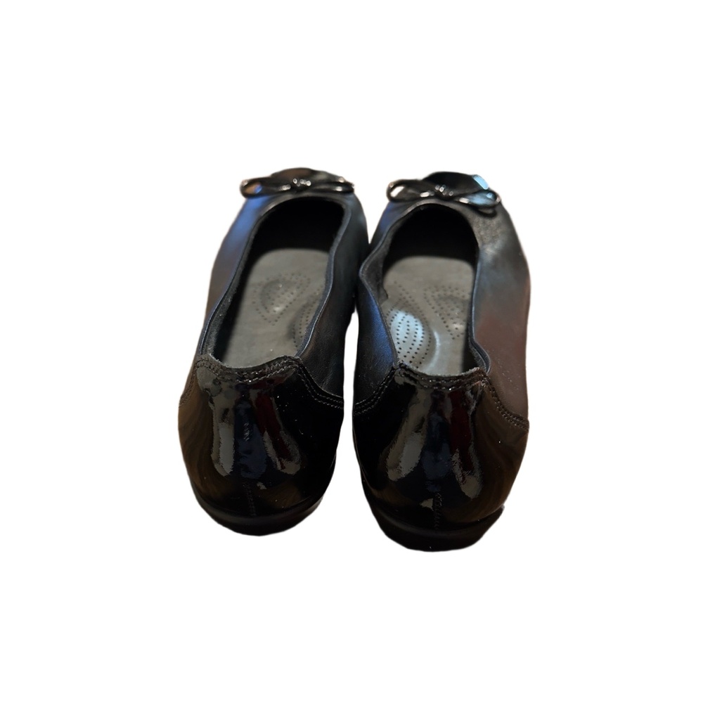 SAS Womens Black Bow Accent Patent Leather Ballet Flats Size 7.5N Made In USA - Picture 4 of 8